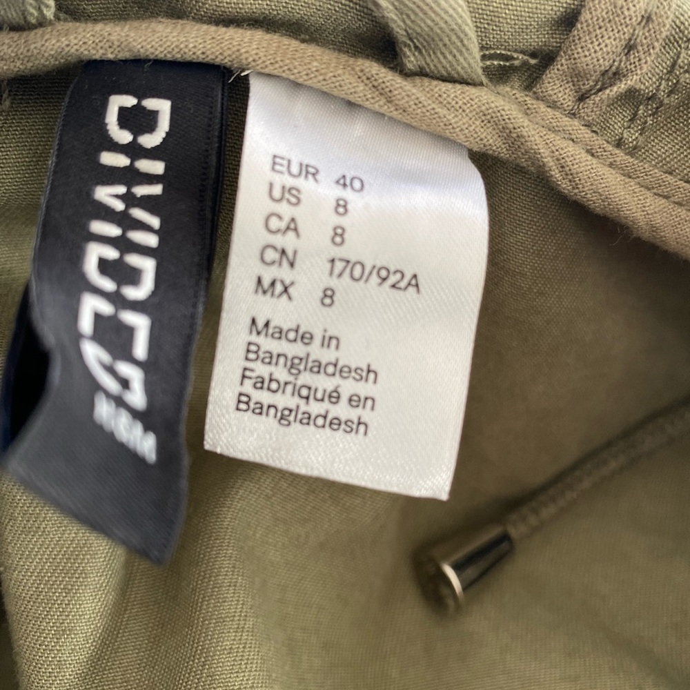H&M women’s size 8 olive green - adjustable jacket - Picture 2 of 6